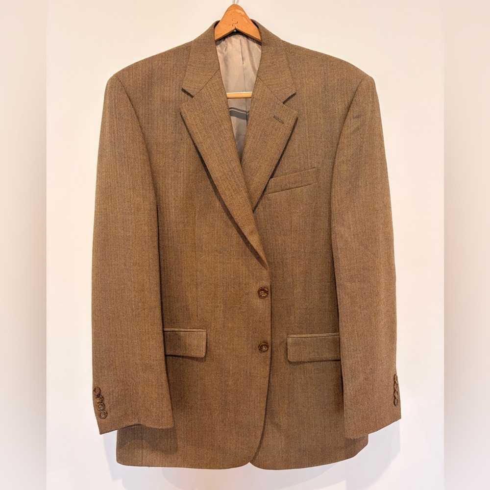Lauren Ralph Lauren Brown Herringbone Sport Coat - 44L (Long)